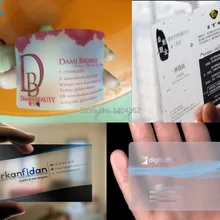 Визитная карточка по индицидуальному заказу печать пластиковые прозрачные/белые чернила ПВХ визитная карточка односторонний принт 500 шт./партия № 2047