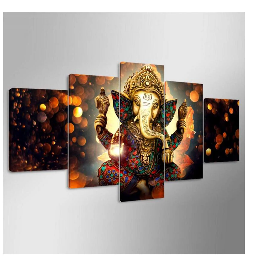 

5pcs DIY 5D Full Diamond Embroidery Elephant Trunk God Full Square Diamond Painting Cross Stitch Mosaic Home Decor JS2033