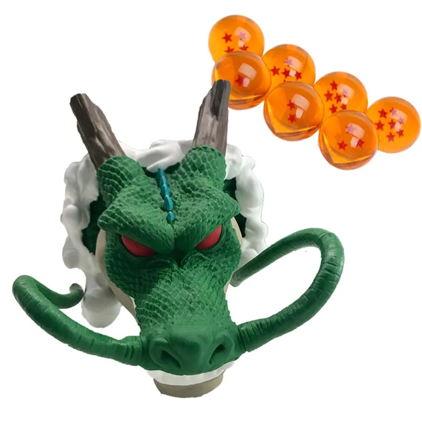 

17cm Dragon Ball Z Figure Dragon Shenron PVC Action Figure + 7pcs 3.5cm Crystal Balls Shenron Piggy Bank Set Birthday gift