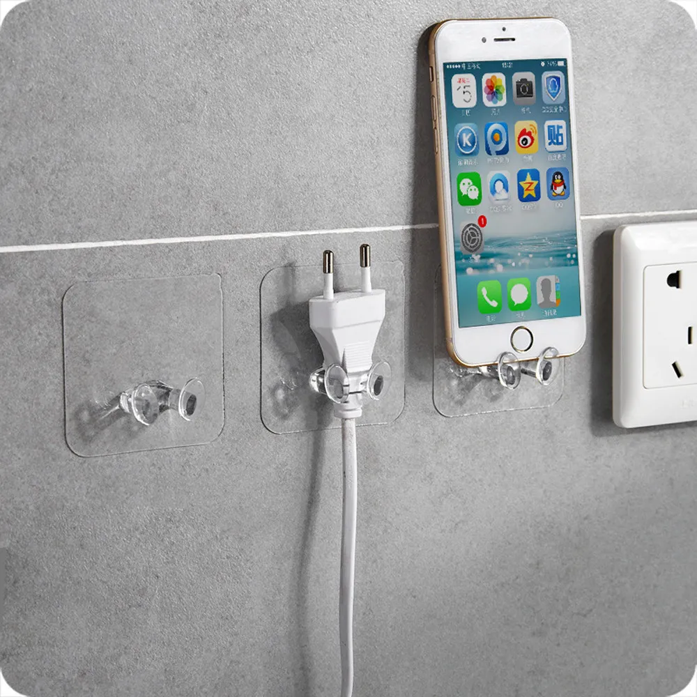 

3pc Multifunction Finishing Plug Holder Sticky Hooks Housekeeper Decorative Wall Hooks Wall Hook Organizer Bag Hanger Home #LL
