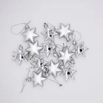 

12PCS/Pack Party Ornaments Christmas Decorations Pentagram Christmas Pendant Balls Christmas Tree Decoration