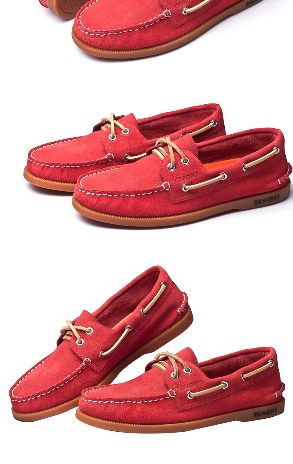 Эгмонт EG-52 красный сезон весна-лето водонепроницаемые мокасины мужская повседневная обувь лоферы из натуральной кожи ручной работы удобные дышащие