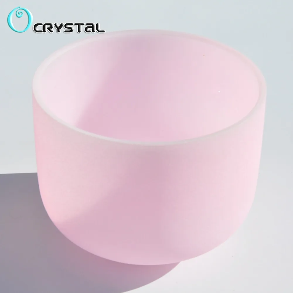 8 inch light pink meditation crystal quartz singing bowl pink light meditation