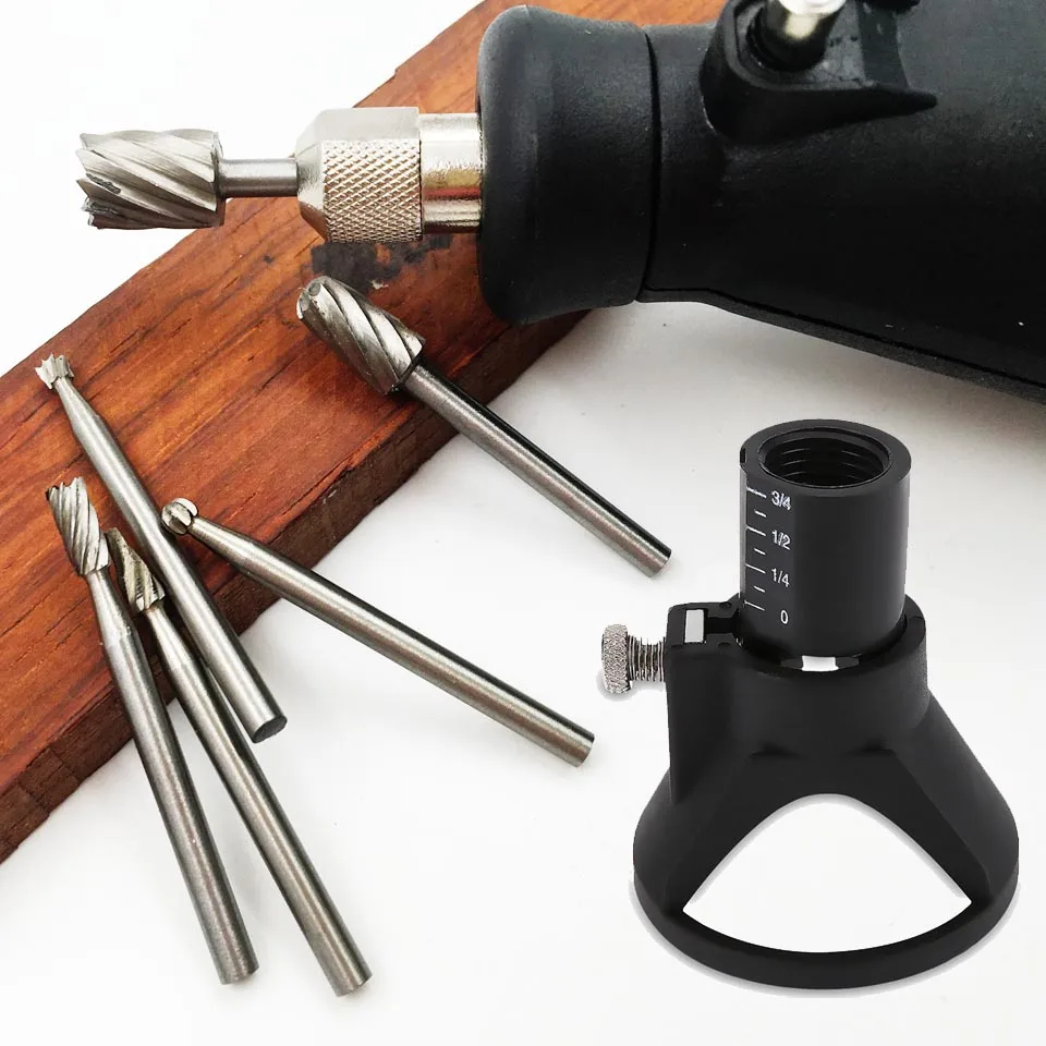 Dremel Accessories Electric Hand Drill Power Tools Wood Milling Burrs Cutter Set 6pcs with Drill