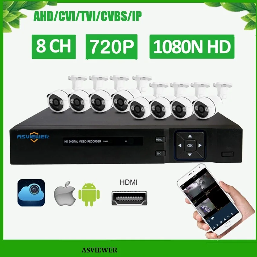 

HD 8CH 720P CCTV Security System 8PCS 1000TVL IR Outdoor AHD 720P Video Surveillance Security Cameras 8 channel DVR Kits
