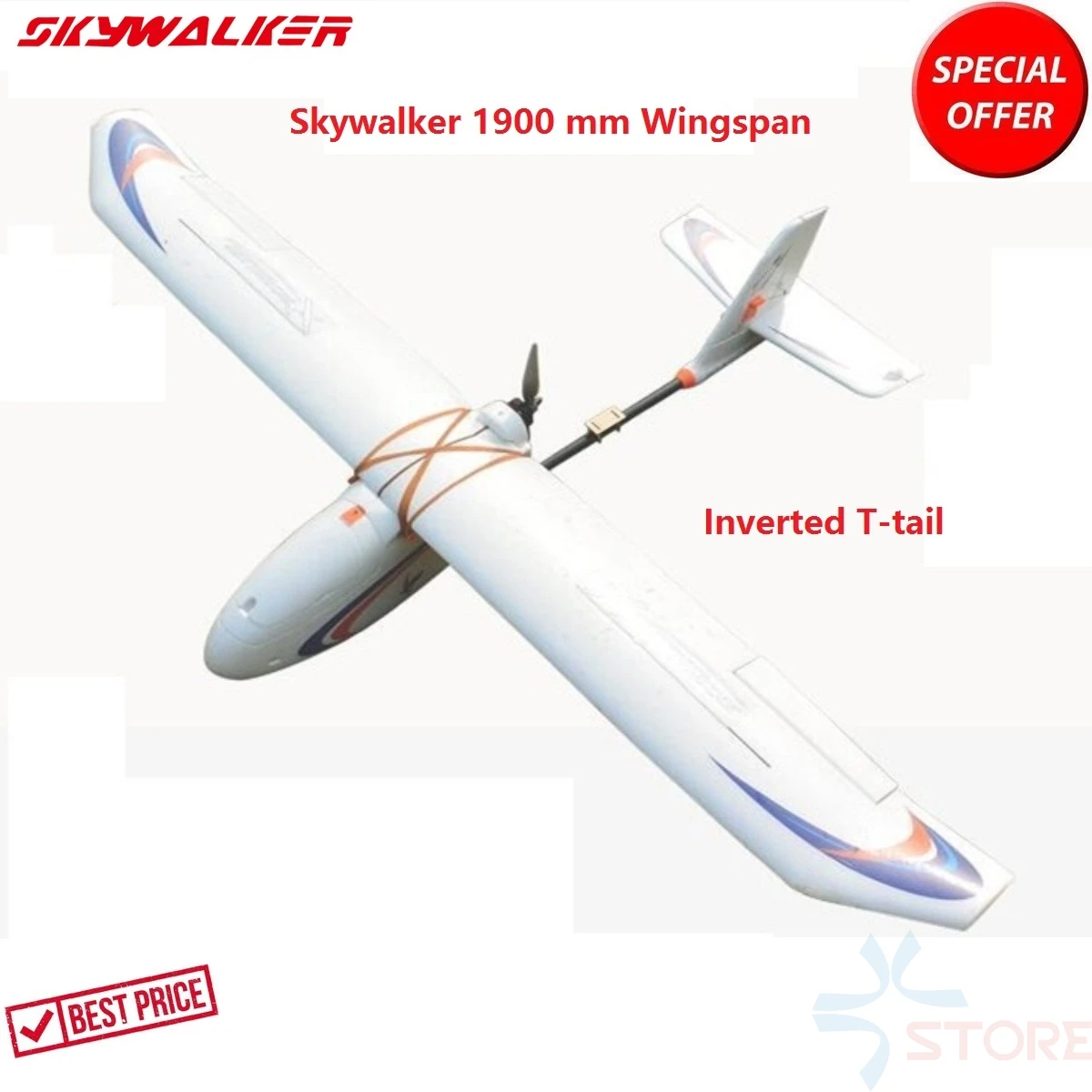 Skywalker 1900 mm Wingspan carbon fiber Inverted T tail version Glider