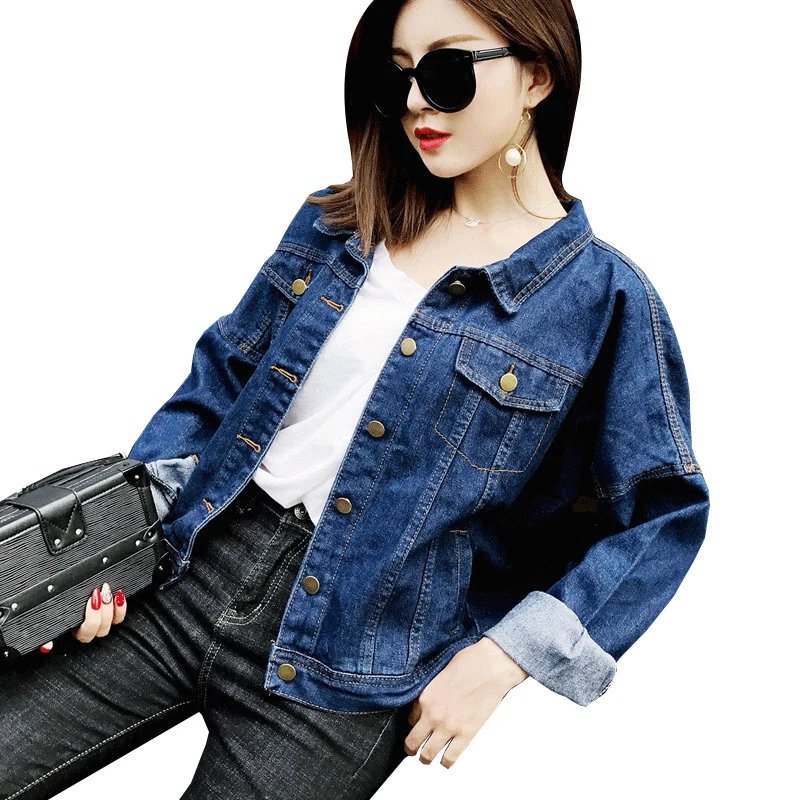 

New Spring Autumn Women's Denim Jackets Harajuku Casual Long Sleeve Female Jean Jacket For Outerwear Women Basic Coats