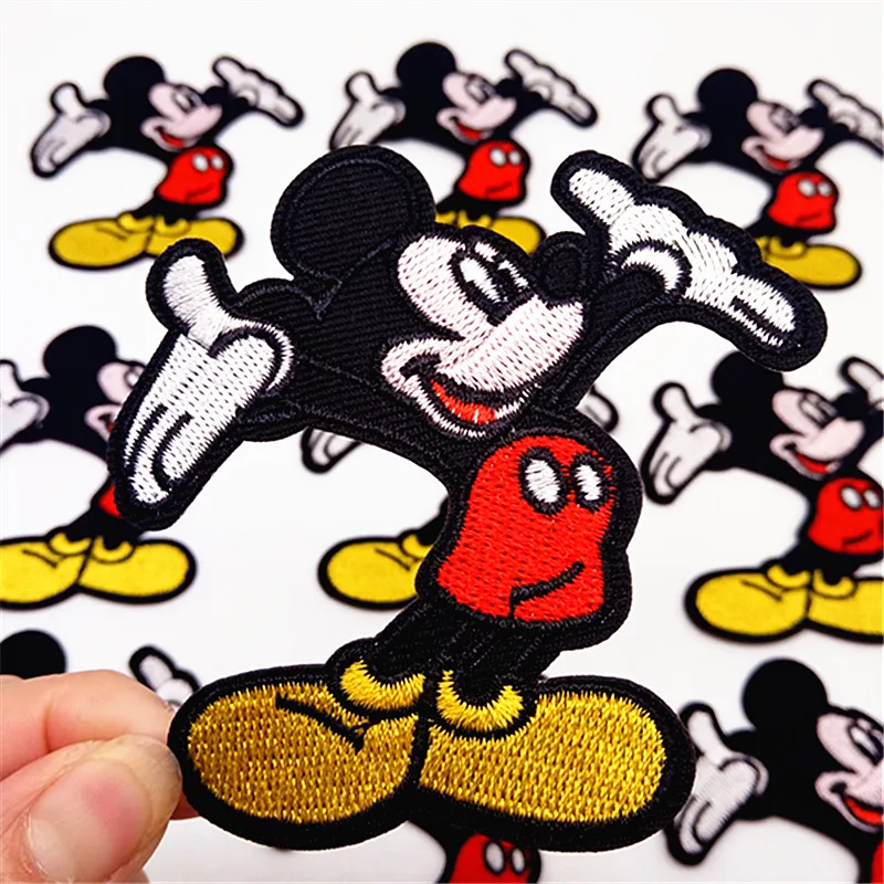 

10Pcs Mickey Embroidered Patches Cartoon Badges Iron On Parches For Clothes Bags DIY Applique Sticker Garment Apparel Patches