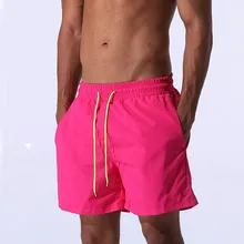 Мужские купальные шорты maillot de bain, одноцветные купальные шорты, пляжная одежда, трусы для мужчин, быстросохнущие плавки XXL