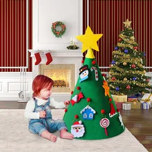 1 компл. 3D DIY Войлок Рождественская елка конус игрушки Мини Санта Клаус Снеговик украшение дерево год детские подарки Рождественское украшение для дома