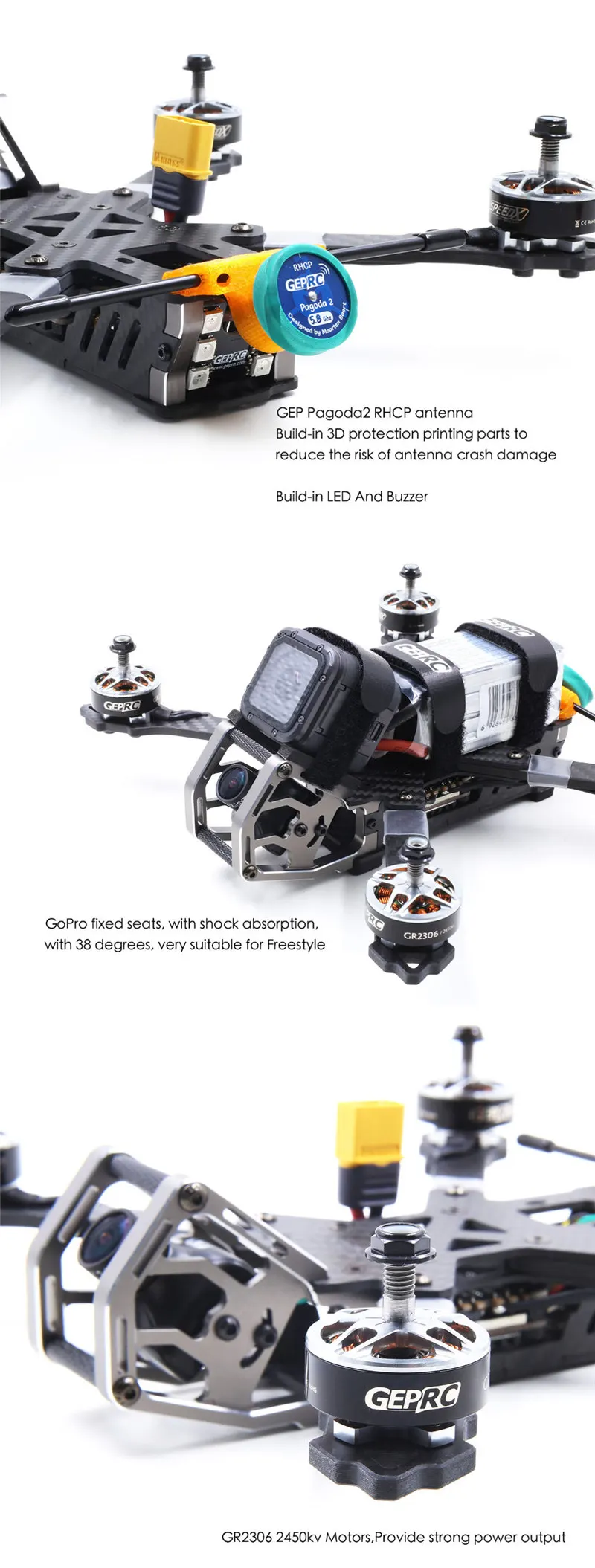 GEPRC GEP KHX5 элегантный 230 мм FPV с F4 5,8G 48CH 40A BLHeli_S Dshot600 беспилотный гоночный Квадрокоптер PNP/BNF