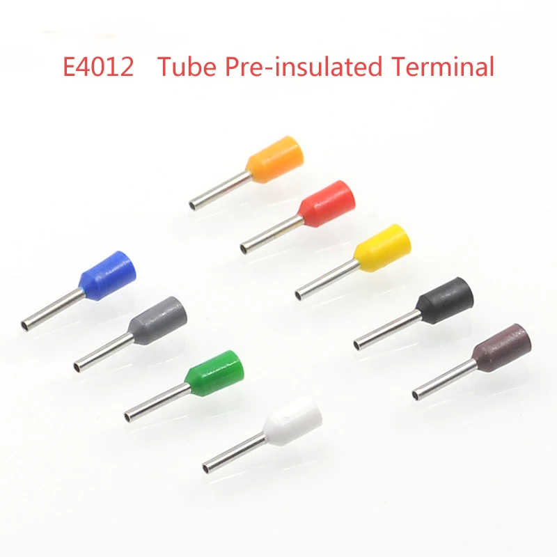 

100/200pcs Tube insutated cord end terminals Electrical crimp terminal wire connector E4012 wiring cable ferrules VE 12AWG 4mm2