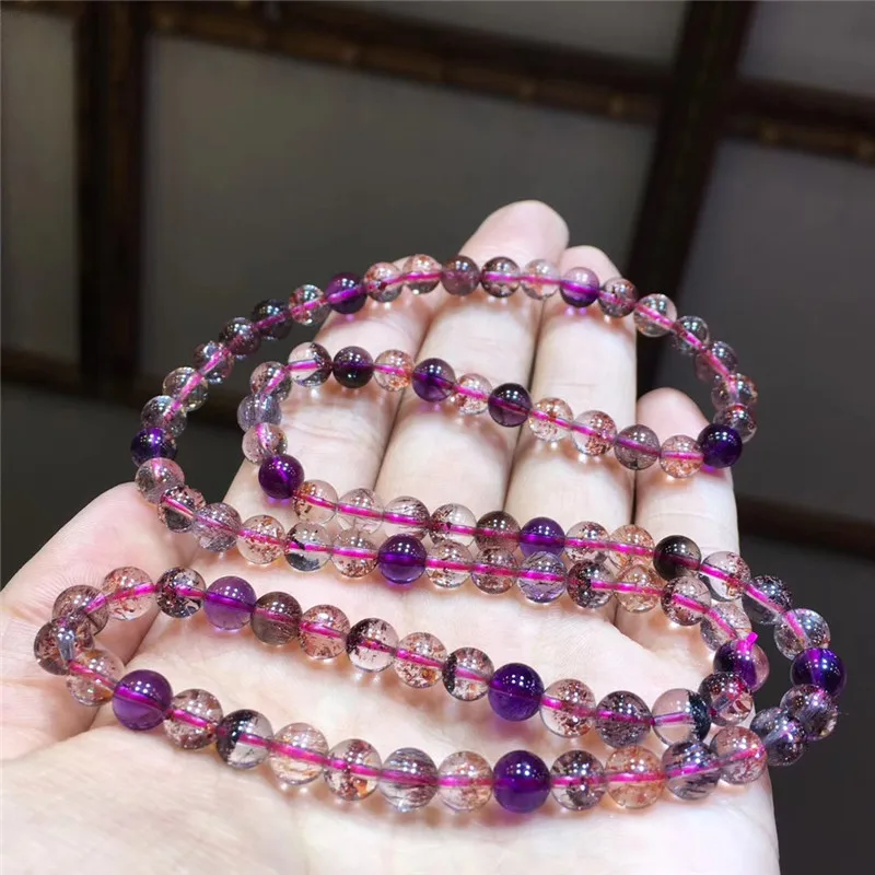 Natural Super Seven Melody Stone Rutilated Quartz Bracelet (6)