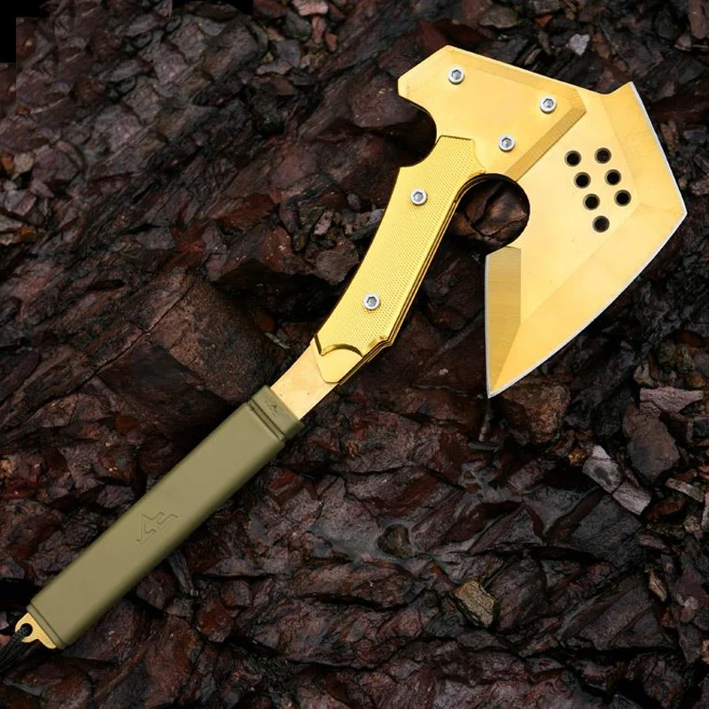 CF Gold Tomahawk, многофункциональный топор для кемпинга, военный топор, автомобиль для экстренного выживания, самообороны, ручные инструменты, ледяной топор