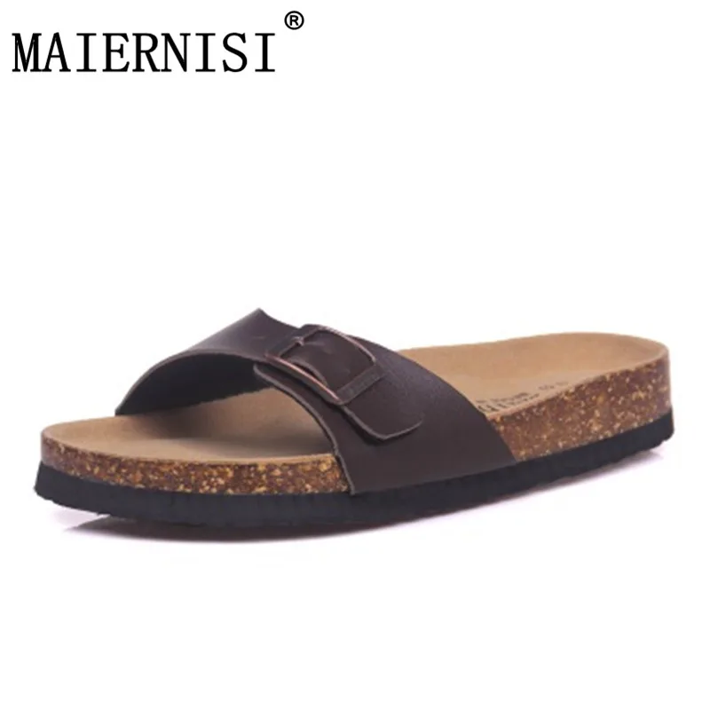 

Free Shipping New 2018 Summer Men Sandals Flats Cork Slippers Casual Shoes Print Mixed Colors Slides Flip Flop Plus Size 35-43