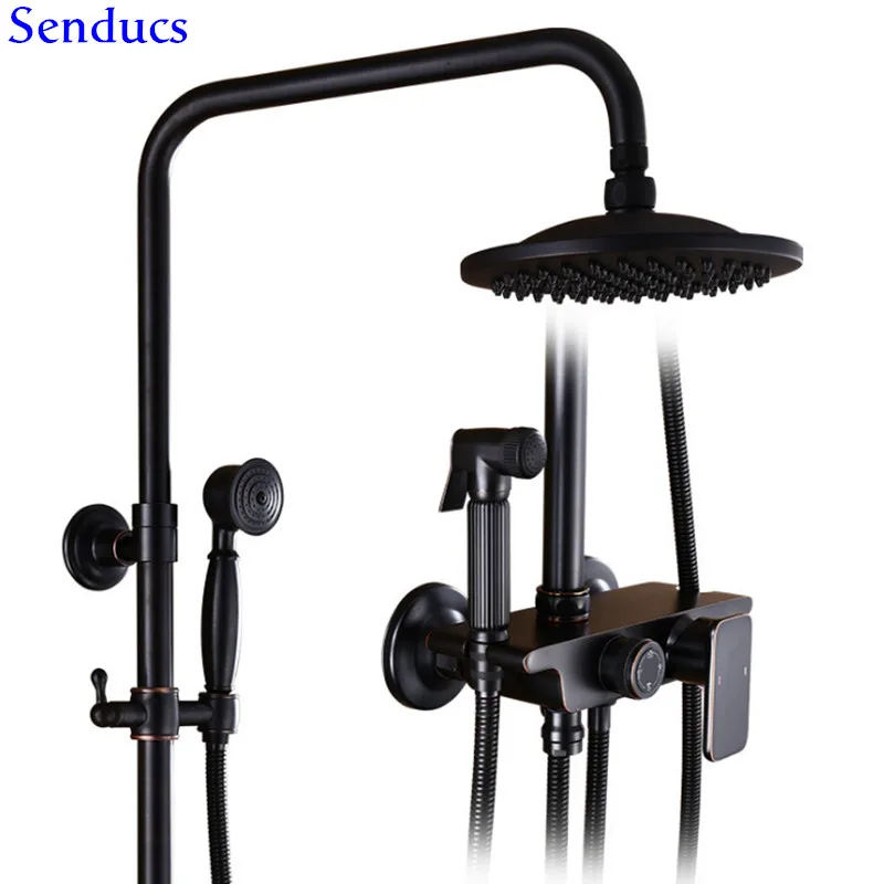 Senducs Black Shower Set Luxury Bathroom Shower System Of High Quality ...