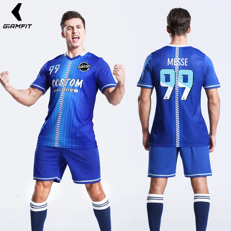 الذكور قمصان كرة قدم Camisetas دي فوتبول زي عالية الجودة كرة القدم مجموعات فريق التدريب الرياضية المحملة البوليستر اللياقة البدنية الملابس