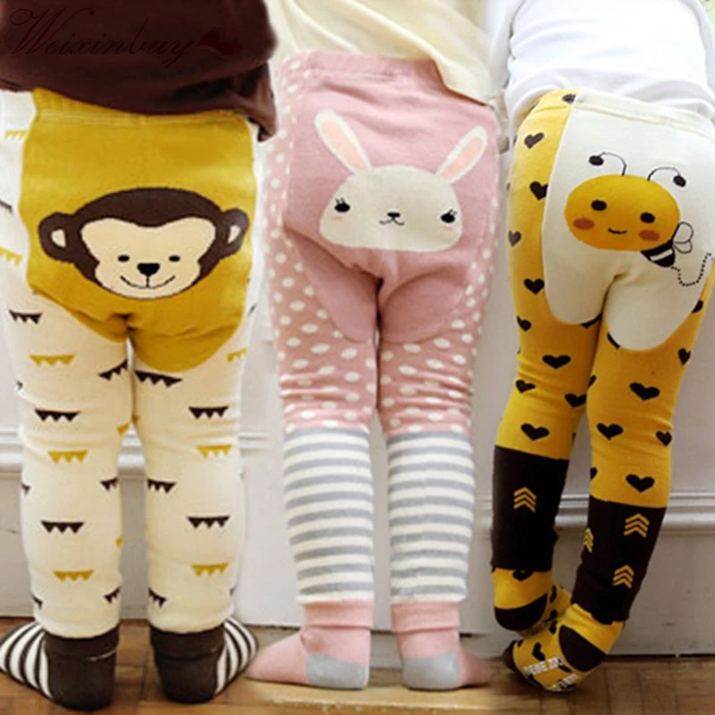 Комплект с брюками для маленьких мальчиков и девочек; леггинсы с принтом с героями мультфильмов; теплые штаны; LWE56