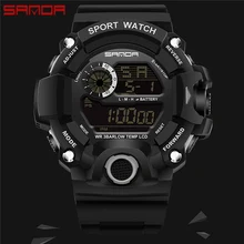 SANDA Брендовые мужские спортивные часы светодиодный цифровые водонепроницаемые повседневные мужские часы Relogios Masculino военные наручные часы