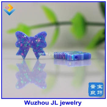 

Fashion 11.5*12mm Synthetic Opal Bow op74 Color New Shape Opal Stone Free Shipping 10pcs/lot