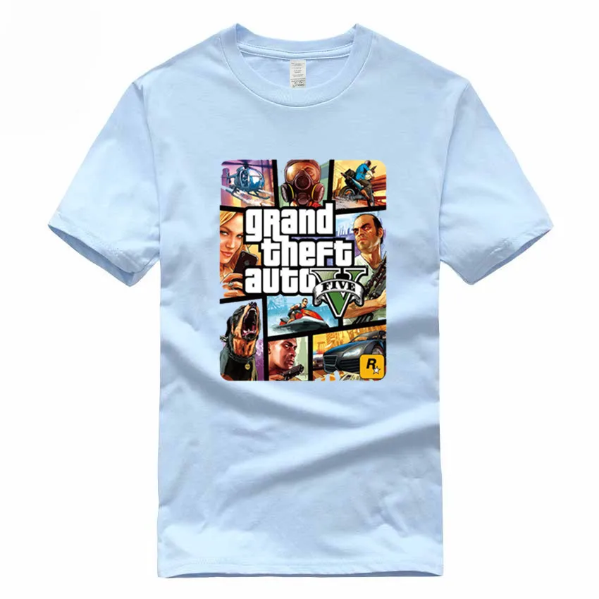 Игра Gta 5 хлопковые футболки Grand Theft Auto футболка Camisetas Hombre Gta Vice City футболка Homme GMT005