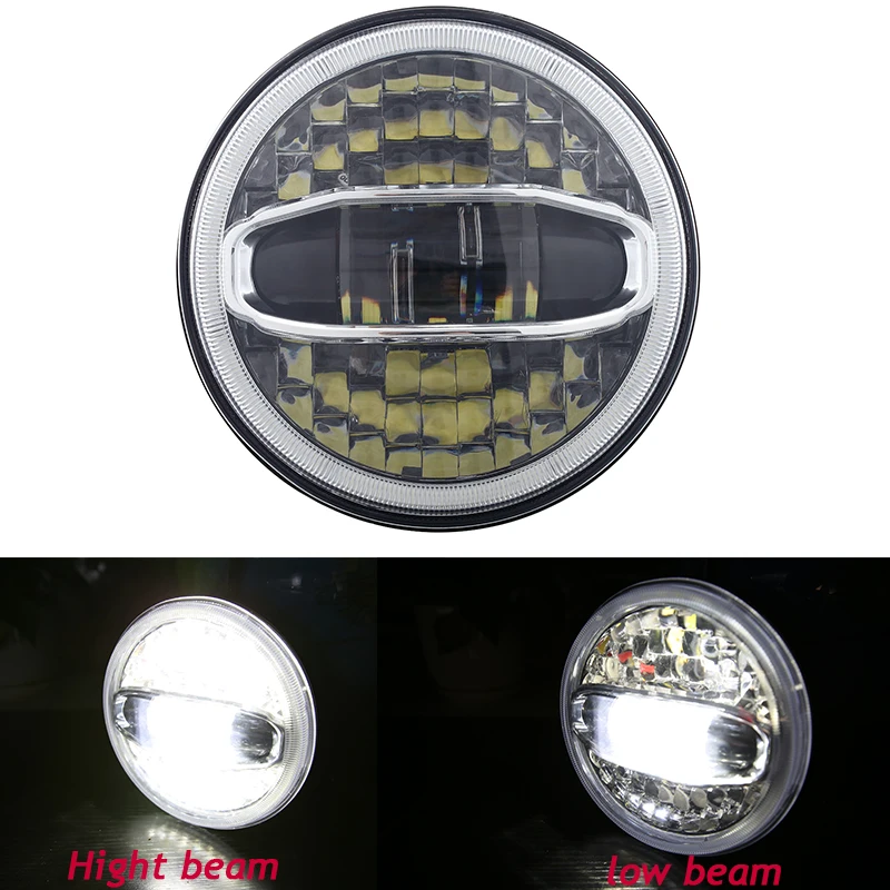 2pcs 7-inch high low beam LED Headlights Day Light with bracket for Lada 4x4 urban Niva Jeep JK Land Rover defender Hummer未标题-2