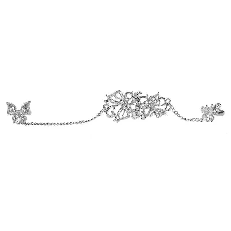 Poignet Main Papillon Design Slave Chain Link Finger Ring Harnais Bracelets