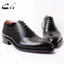 CIE квадратный носок полный Borgues крыльев на шнуровке черный из натуральной телячьей кожи; мужские туфли мужские Туфли модельные туфли кожаная обувь ручной работы OX326