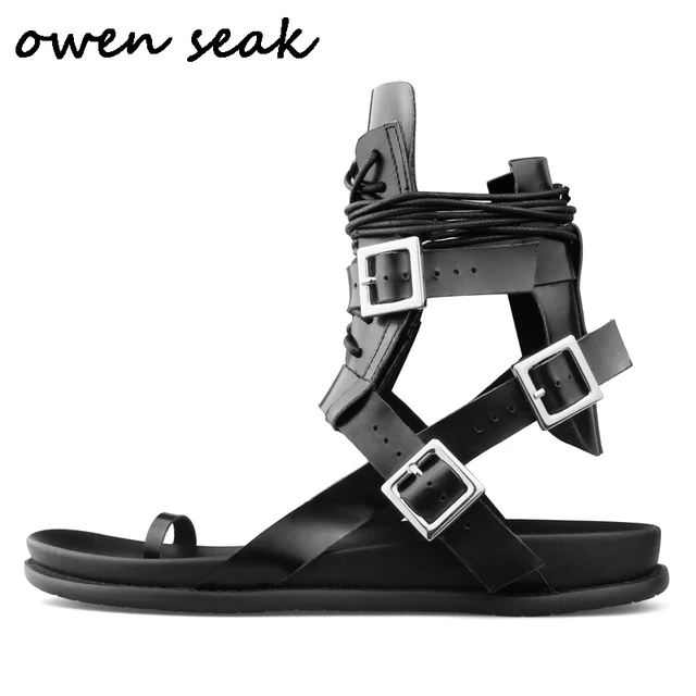 black high top sandals