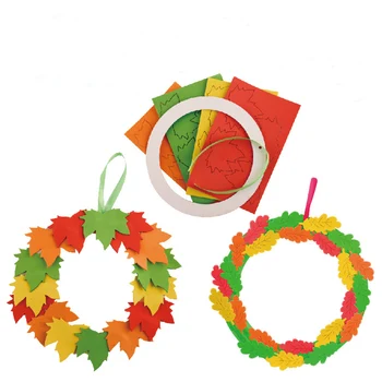 

Child Toy DIY Kindergarten EVA Leaves Hanging Ring Greeting Card Early Educational Mother's Day Gift Toys Girl Crafts Kids