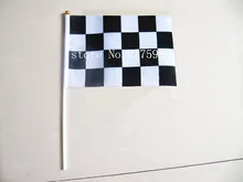 Wholesale good quality polyester race flags with plastic pole 14*21 cm