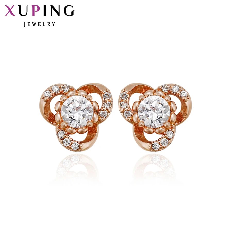 Xuping Jewelry Fashion Rose Gold Color Stud Earrings for Women 28901 | Украшения и аксессуары
