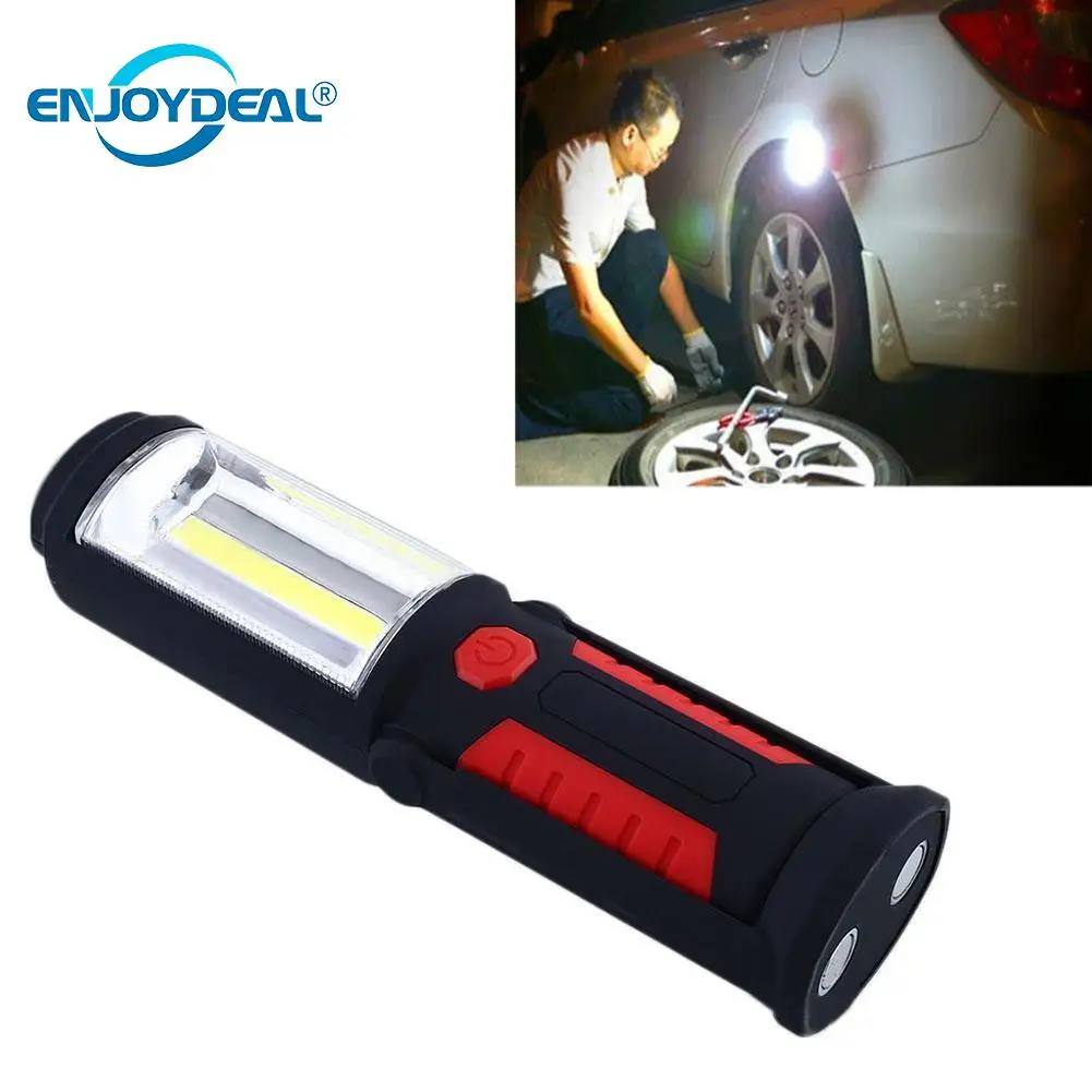 

foldable Bright 360 degree flashlight work Light Magnetic Rechargeable Inspection Lamp COB LED Torch Lamp W/Hook USB Charging