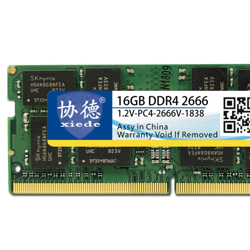 Модуль оперативной памяти ноутбука Xiede Ddr4 2666 Pc4-2666V 288Pin Dimm 2666Mhz Память ноутбука