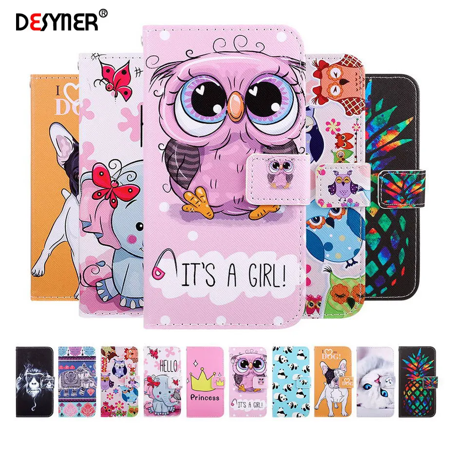

Desyner Luxury Flip Wallet Case for huawei enjoy 7s Book Style Pu Leather Cover for huawei P smart Painted Phone Cases
