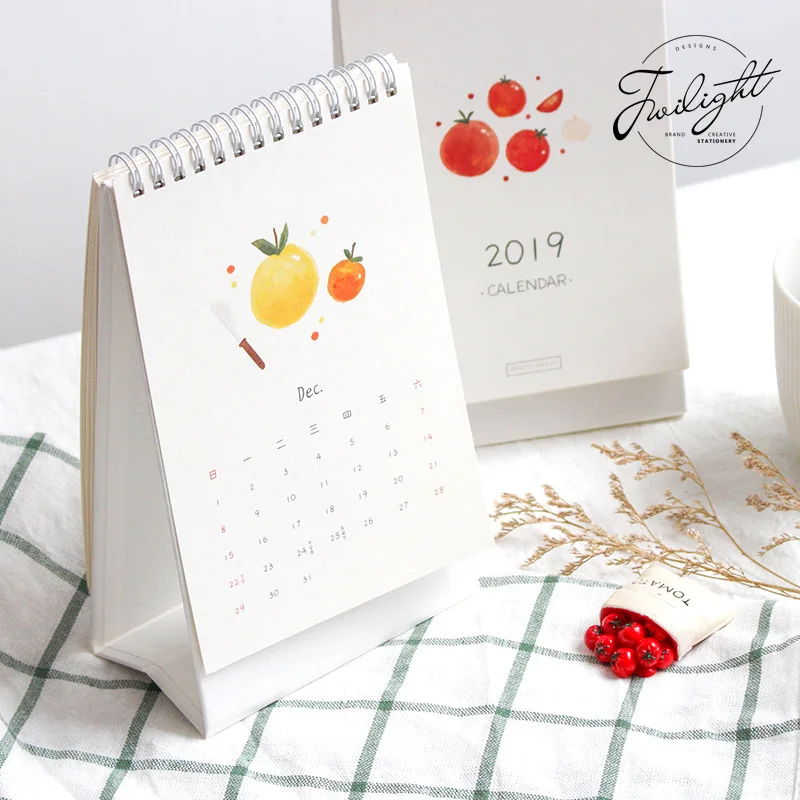 Милые тема фруктов 2019 Настольный Календарь 13*19 см самодельные отметки pad подарок Бесплатная доставка