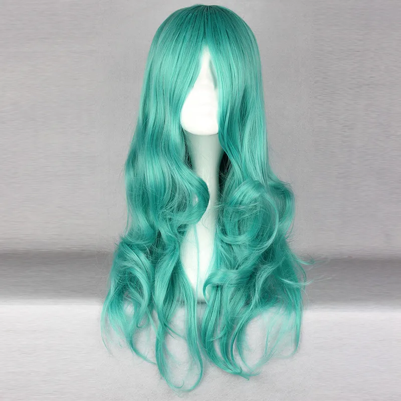 BLEACH Neliel Tu Oderschvank Cosplay Wig Blue Long Wavy Synthetic Hair perucas Halloween Costume Wigs For Women KUZZ068A 