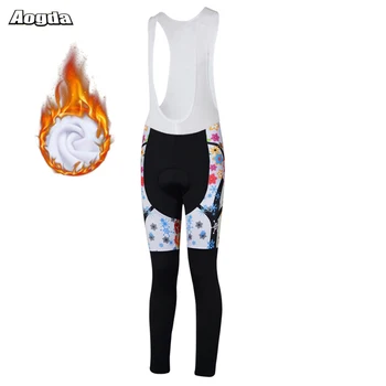 

Aogda 2019 Women Gel Pad Cycling Pants Winter Thermal Fleece Bicycle Bib Pants Bike Tights Mtb Ropa Ciclismo