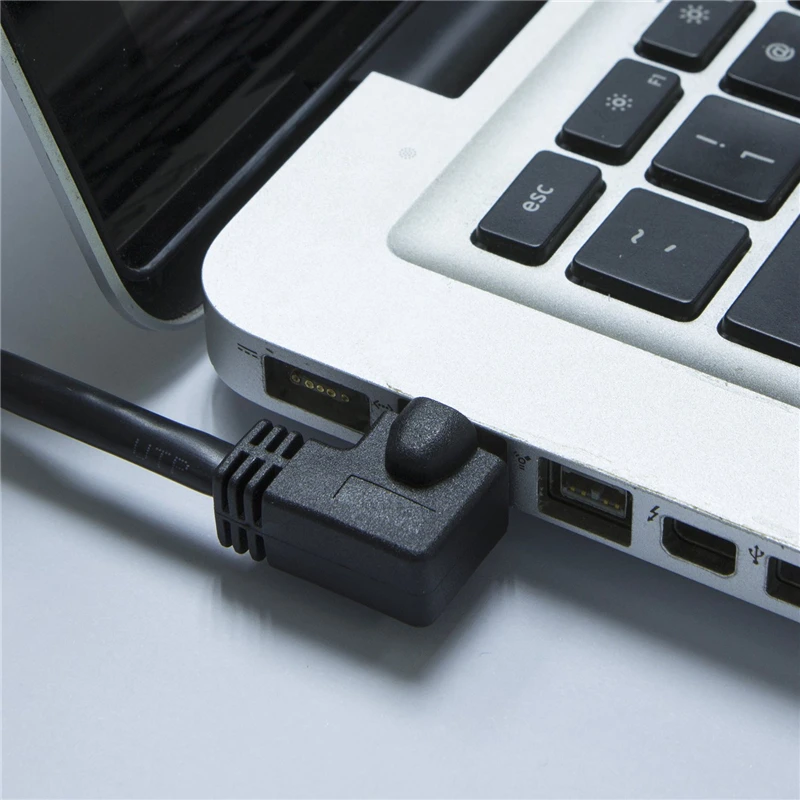 CAT6 Ethernet патч кабель с 50U позолоченным контактом 3 фута левый угловой черный| |
