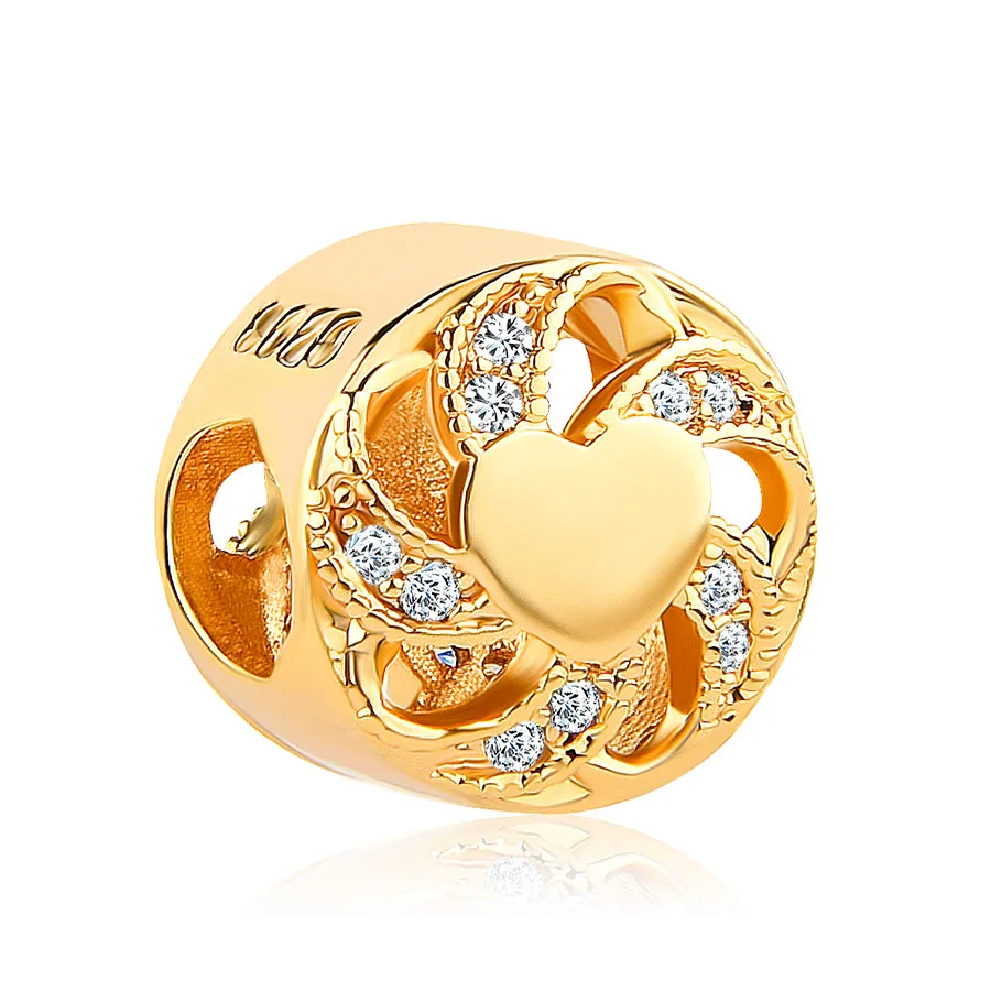 Минимальный заказ 1 шт. золотое Европейское свадебное кольцо Корона Тыква автомобиль diy бисер Подходит Pandora браслет для женщин ювелирные изделия EL149