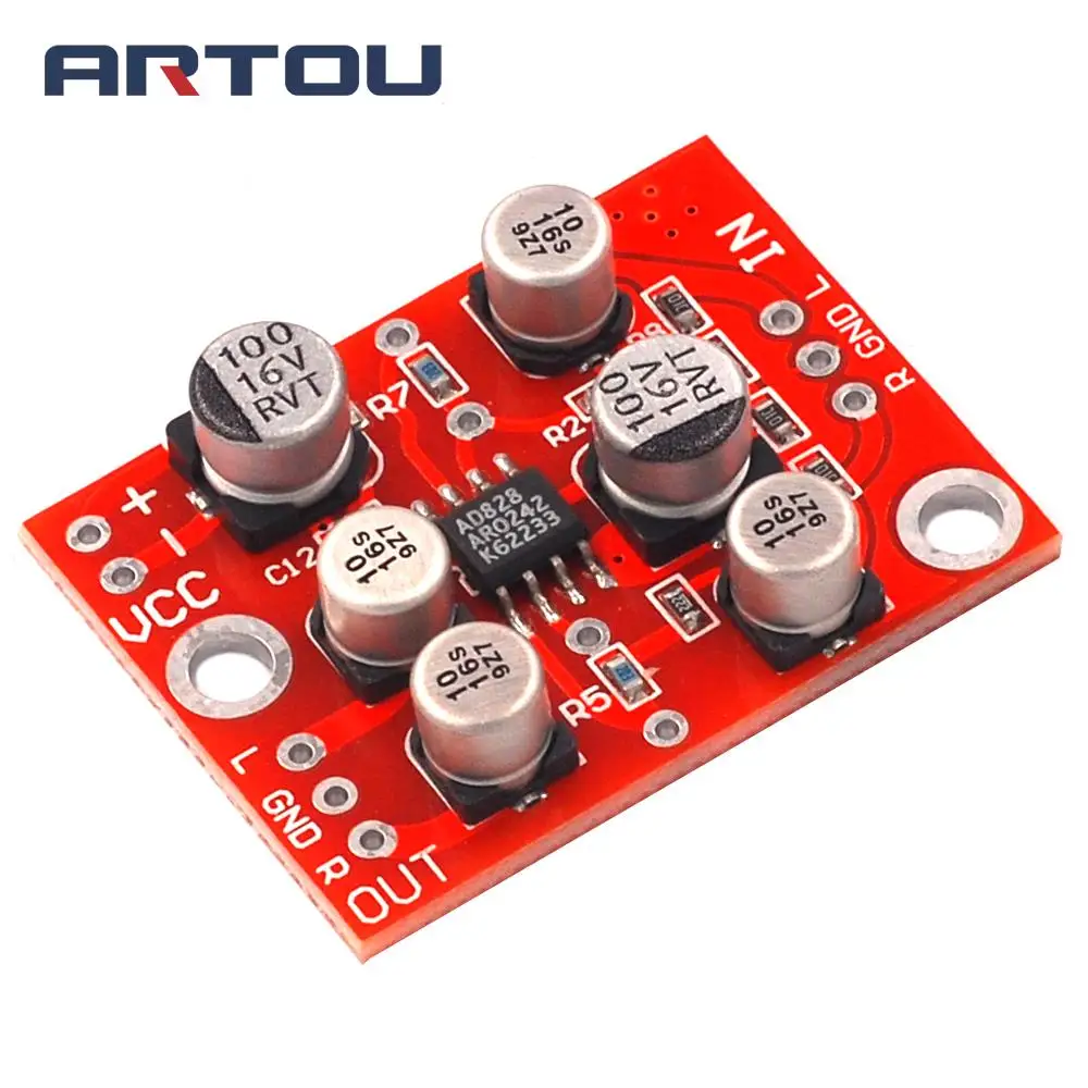 

AD828 Op Amps Preamplifier Board Audio Amplifier Module Single Power Supply