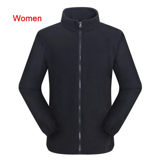 LoClimb уличная походная флисовая куртка для женщин и мужчин, зимние теплые туристические пальто для кемпинга, альпинизма, треккинга, лыжные спортивные куртки AM132 - Цвет: women black