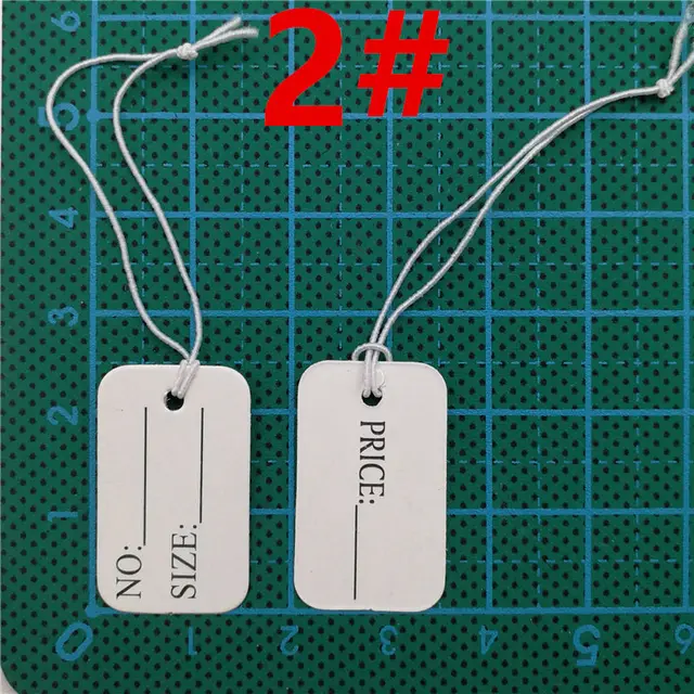 1000pcs white paper Price Tags with Elastic String Hang Price Tags