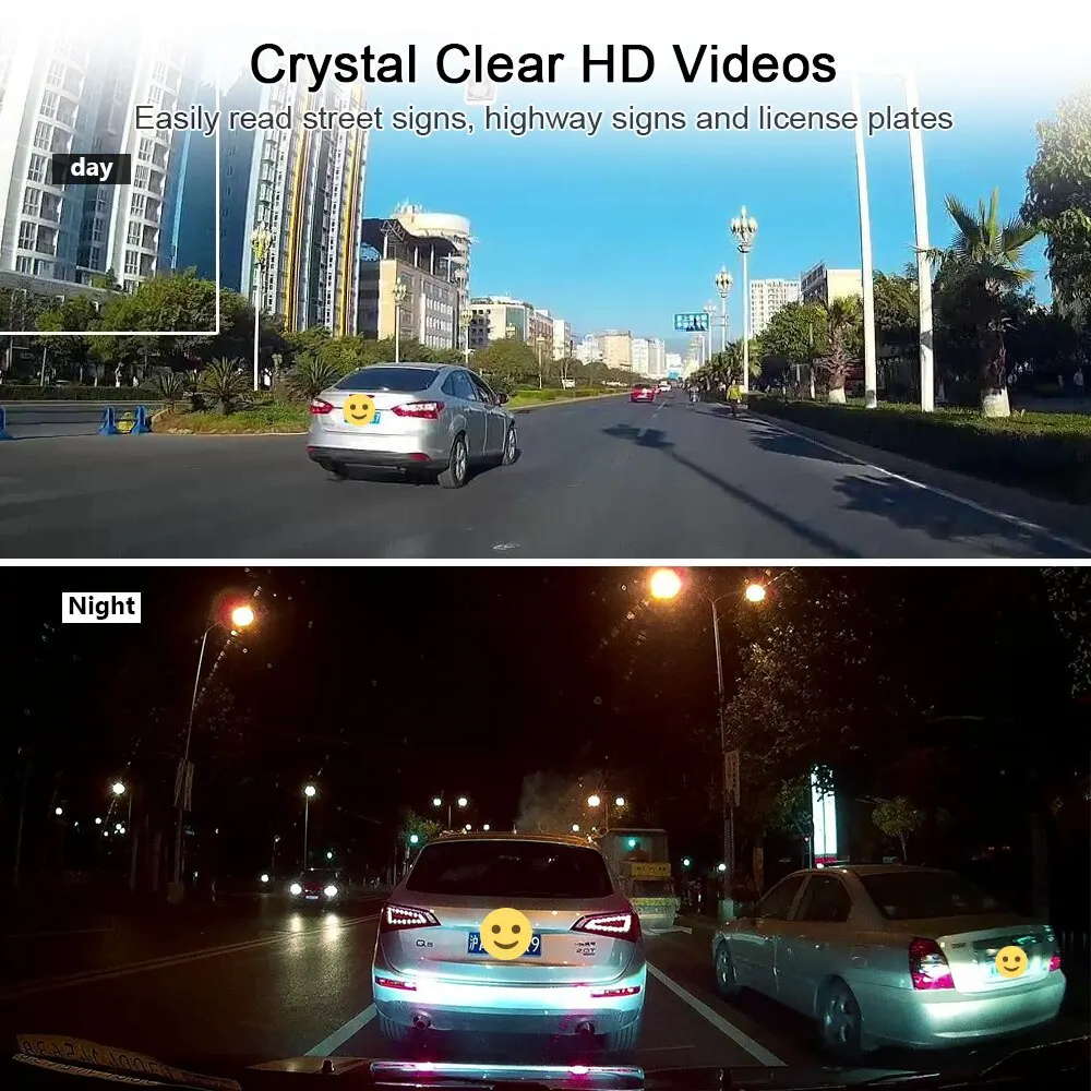 KKmoon 4 дюйма 1080 P FHD двойной объектив Автомобильный видеорегистратор заднего вида регистратор видеокамера