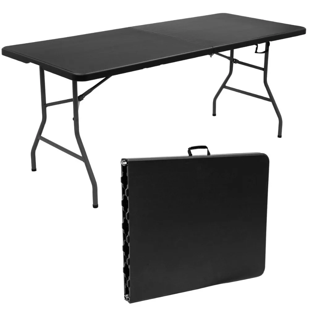 Giantex 6' Folding Table Portable Plastic Picnic Party Dining Camp Tables Indoor Outdoor Modern furniture OP2966BK Giantex 6' Folding Table Portable Plastic Picnic Party Dining Camp Tables Indoor Outdoor Modern furniture OP2966BK