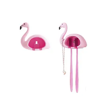 

Binoster Flamingo Toothbrush Holder,Punch-Free Cute Animal Toothbrush Storage Rack Suction Cup Plastic Wall Mounted Toothbrush
