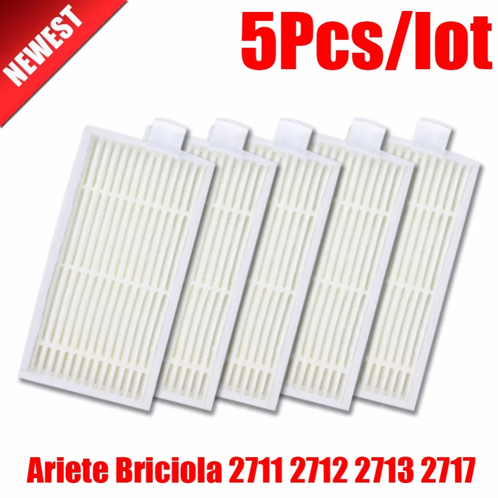 5Pcs Polvere Filtro Hepa Di Ricambio Per Ariete Briciola 2711 2712 2713 2717 Aspirapolvere Del Robot Robotisc Parti