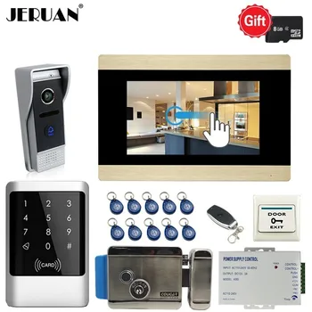 

JERUAN 720P AHD HD Motion Detection 7 inch Video Door phone Doorbell Intercom System Kit RFID Access Controller Easy Install