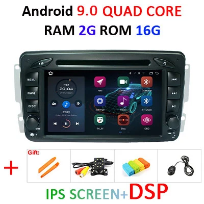 Автомобильный dvd-плеер DSP ips 4G 64G Android 9,0 для Mercedes Benz W209 W203 M ML W163 Viano W639 Vito Vaneo gps Радио стерео ПК - Цвет: 9.0 2G 16G IPS DSP