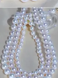 Классический AAA + + 10-11 мм пресноводных белый жемчужное ожерелье 20 дюймов 925 серебро
